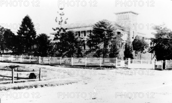 Brisbane General Hospital as seen from Bowen Bridge Road in Herston, c1879. Creator: Unknown.