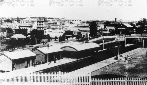 Central Station from Wickham Terrace, Brisbane, Queensland, 1889. Creator: Unknown.