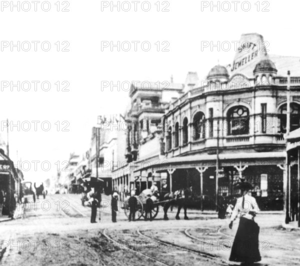 Swift's Jewellery Store on the corner of Wickham and Brunswick Streets, Fortitude Valley, 1901. Creator: Unknown.
