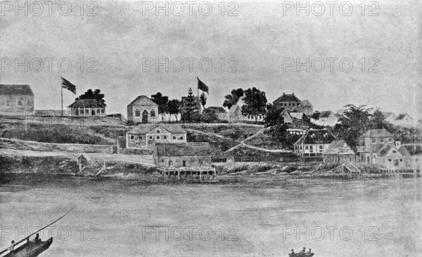 The Commandants Garden looking towards William Street from the Brisbane River, c1835. Creator: Unknown.