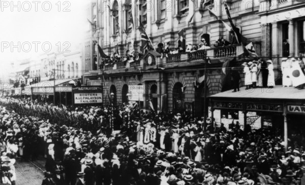 Parade in Queen Street, Brisbane, Queensland, 1914. Creator: Unknown.