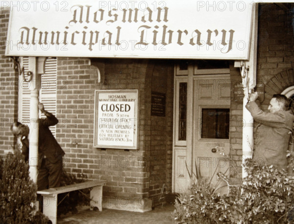 Closure of the first Mosman Library, 1952. Creator: Unknown.