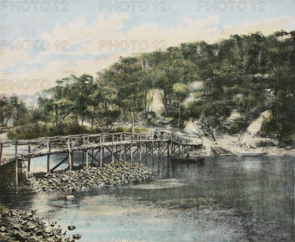 Footbridge at Mosman Bay, c1880. Creator: Unknown.