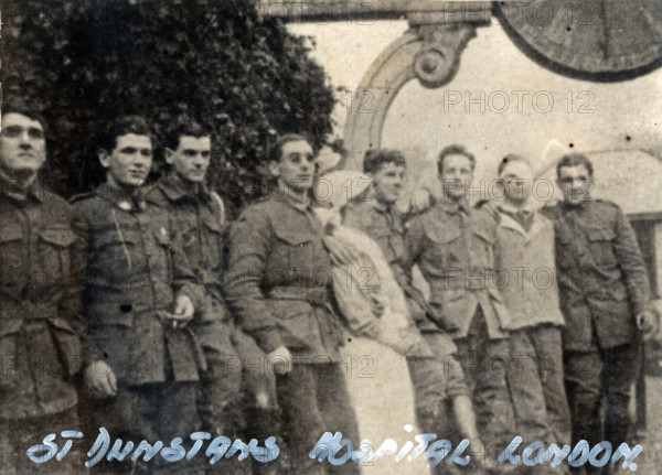 Frank Morris and other blinded soldiers c1918. Creator: Unknown.