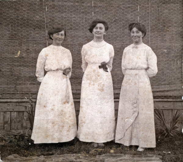 Newland sisters, Grace, Ethel and Nell. Ethel in the centre, c1900s. Creator: Unknown.