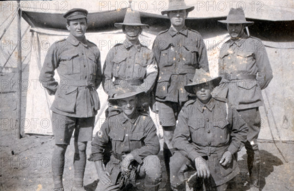 Australians in front of tent, Tel-el-Kebir. Egypt, 1916. Creator: Unknown.