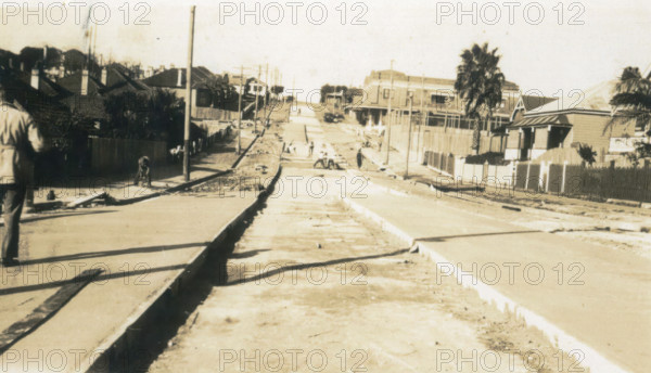 Road construction on Ourimbah Road, Mosman, 1930s. Creator: Unknown.