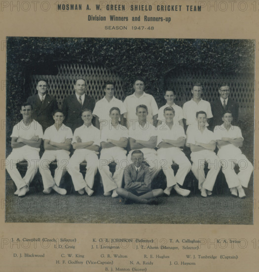Mosman A.W. Green Shield Cricket Team. Creator: Unknown.
