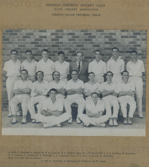 Mosman Dustrict Cricket Club. Creator: Unknown.
