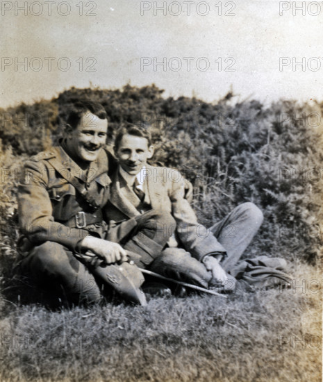 Frank Page with his son, Thomas. Creator: Unknown.