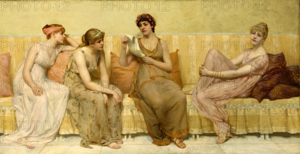 Reading the Story of Oenone, c1883. Creator: Francis Davis Millet.