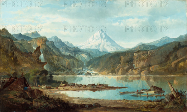 Mountain Landscape with Indians, between 1870 and 1875. Creator: John Mix Stanley.
