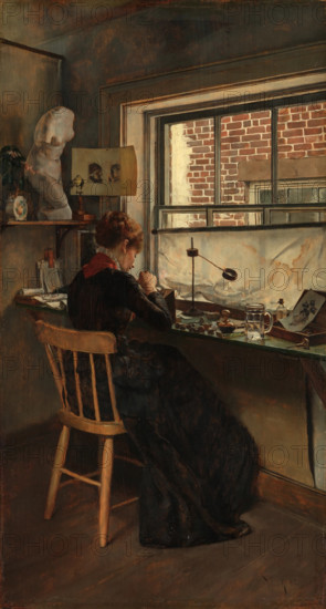 The Wood Engraver, 1882. Creator: Charles Frederic Ulrich.