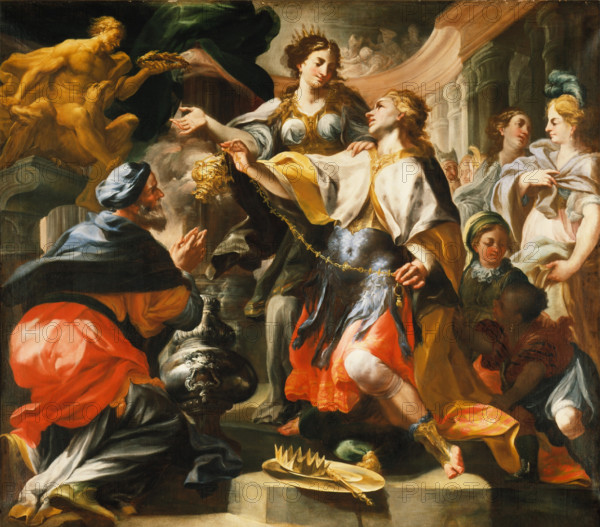 Solomon Worshiping a Pagan God, c.between 1695 and 1700. Creator: Domenico Antonio Vaccaro.