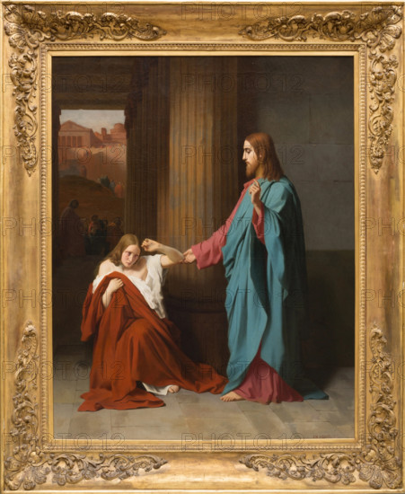 Christ and the Woman Taken in Adultery, 1842. Creator: Emile Signol.