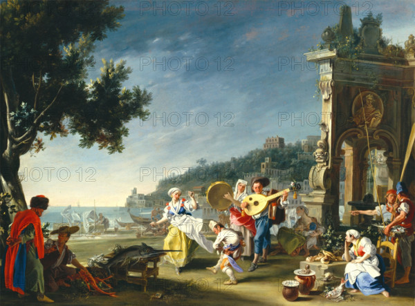 Tarantella at Mergellina, c1750. Creator: Filippo Falciatore.
