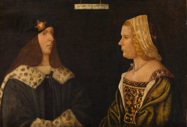 Double Portrait of a Young Man and Young Woman, c1520. Creator: Giovanni Paolo d' Agostino.