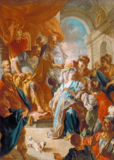 Esther Before Ahasuerus, c1758. Creator: Lorenzo de Caro.