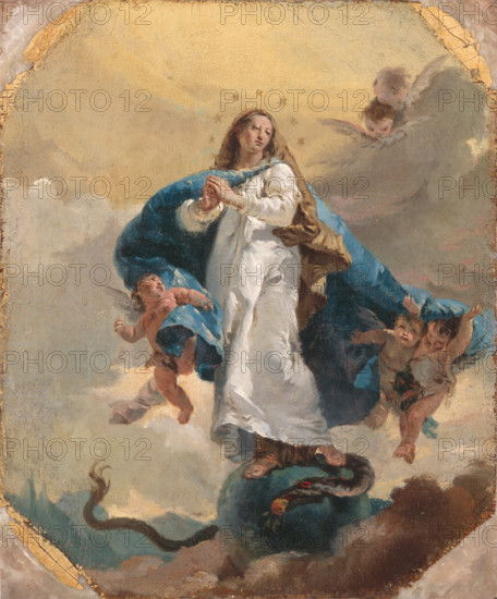 The Immaculate Conception, between 1733 and 1736. Creators: Giovanni Battista Tiepolo, Workshop of Giovanni Battista Tiepolo.