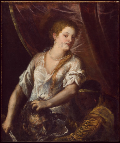 Judith and Her Maidservant with the Head of Holofernes, c1570. Creator: Titian.