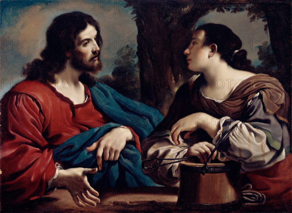 Christ and the Woman of Samaria, c1620. Creator: Workshop of Guercino.