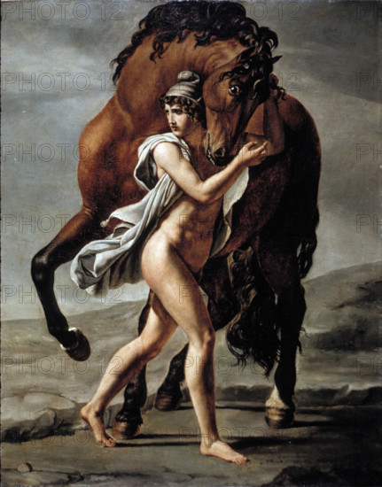 Roman Youth with Horse, 1824. Creator: Workshop of Jacques Louis David.