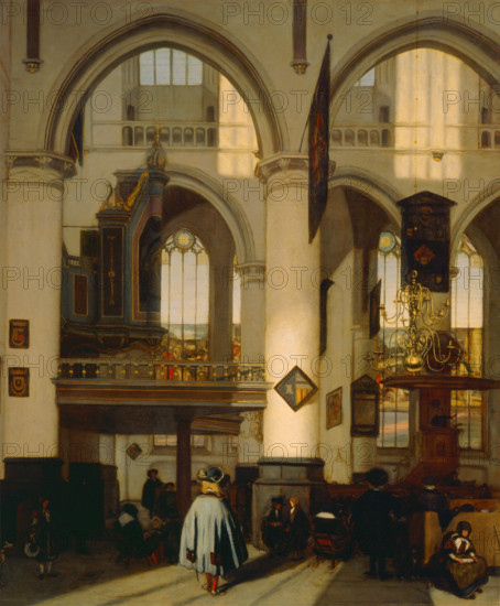 Interior of the Oude Kerk in Amsterdam, 1686. Creator: Emanuel de Witte.