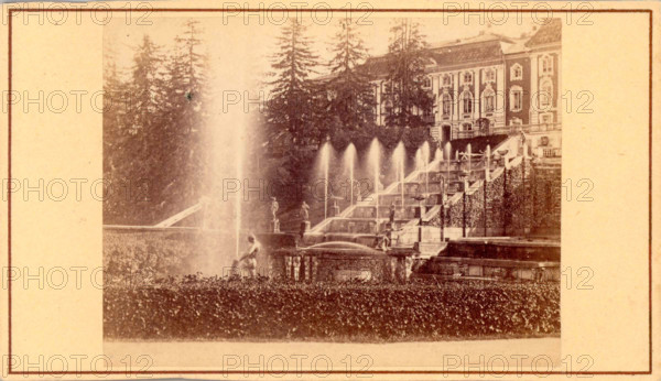 Petrodvorets, Grand Palace, mid-19th century. Creator: Alfred Lorens.