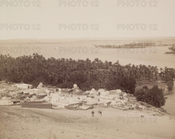 Asyut at the Time of the Annual Inundation of the Nile, 19th century. Creator: Anon.