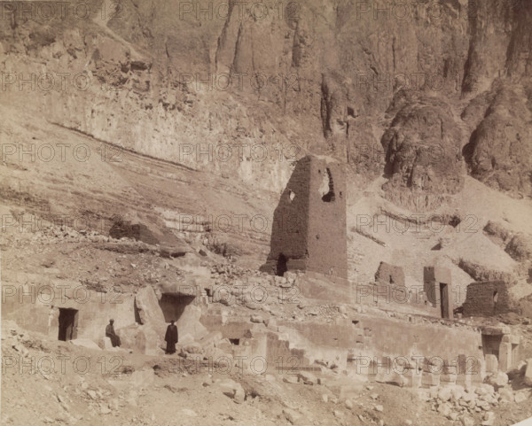 Deir el Bahri, Mortuary Temple of Queen Hatshepsut. Luxor, West Bank (Thebes), 19th century. Creator: Anon.