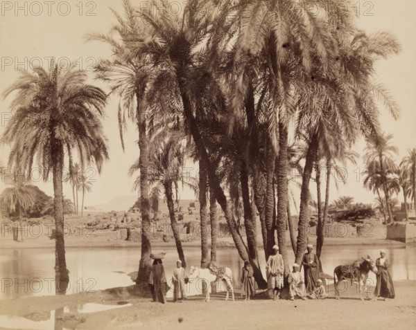View of a Village along the Nile, 19th century. Creator: Anon.