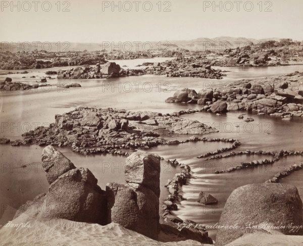 The First Cataract on the Nile, above Philae, 19th century. Creator: Maison Bonfils.