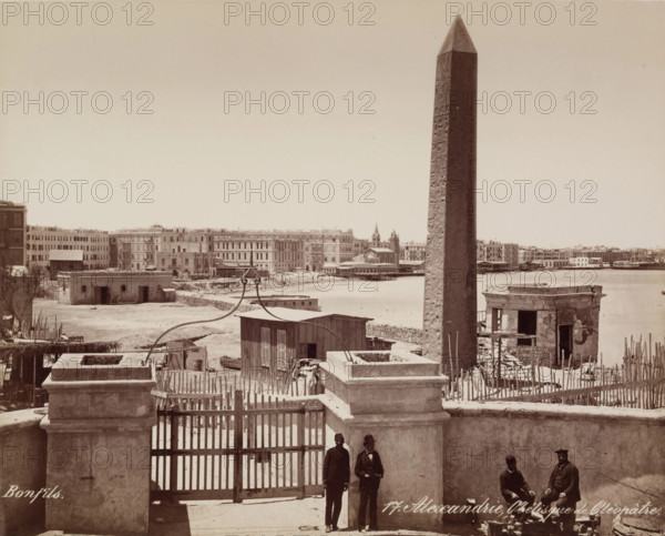 Cleopatra's Needle, Alexandria, 19th century. Creator: Maison Bonfils.