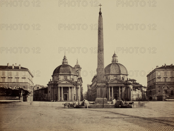 Rome, Piazza del Popolo, between 1850 and 1870. Creator: Robert MacPherson.
