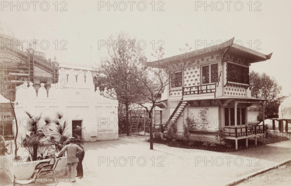 Japanese and Mahometan Houses, Habitations of Man, Universal Exposition, Paris, 1889. Creator: Unknown.