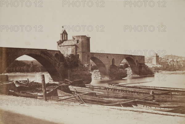 Saint-Bénézet Bridge, Avignon, 1853. Creator: Edouard Baldus.