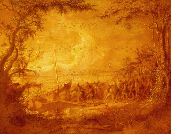 Embarkation from Communipaw, 1861. Creator: John Quidor.