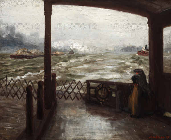 Wake of the Ferry, No. 1, 1907. Creator: John Sloan.