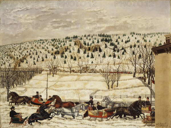 Sleighing Scene, 1873. Creator: Martin Edgar Ferrill.