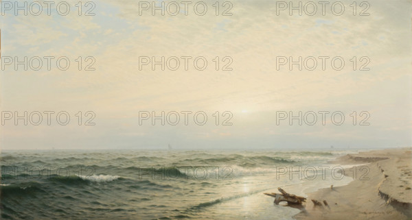 Beach at Long Branch: Sunrise, 1872. Creator: William Trost Richards.
