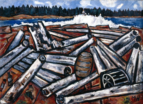 Log Jam, Penobscot Bay, 1940-1941. Creator: Marsden Hartley.
