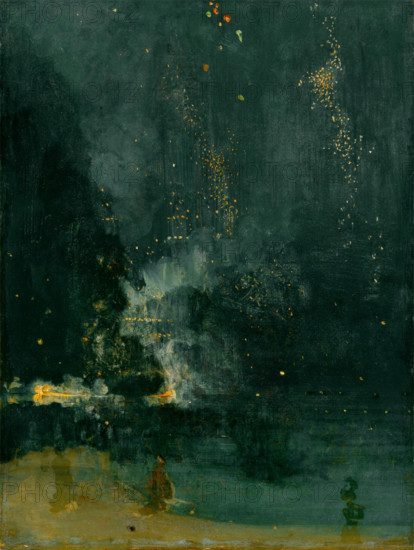 Nocturne in Black and Gold, the Falling Rocket, 1875. Creator: James Abbott McNeill Whistler.