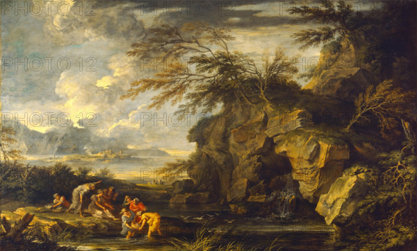 The Finding of Moses, c.between 1660 and 1665. Creator: Salvator Rosa.