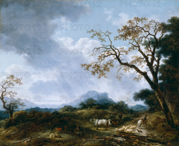 Landscape with Passing Shower, between 1765 and 1775. Creator: Jean-Honore Fragonard.