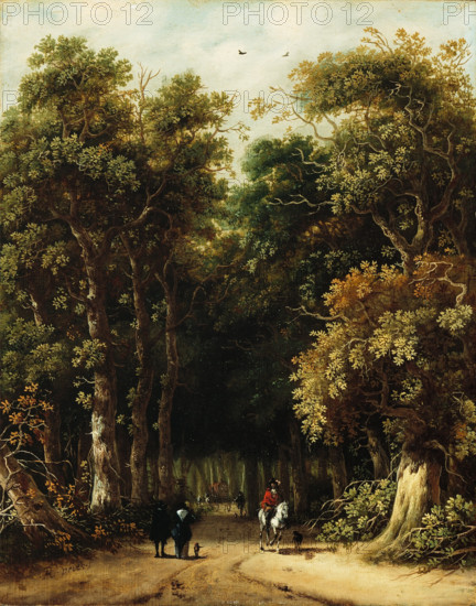 Landscape with Carriage, between 1665 and 1670. Creator: Roelof van Vries.