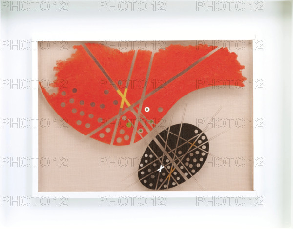 Space Modulator, Red over Black, 1946. Creator: Laszlo Moholy-Nagy.