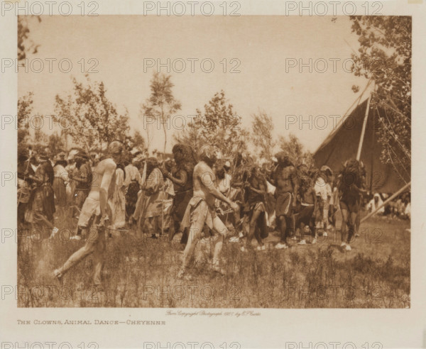 The Clowns, Animal Dance, Cheyenne, 1927. Creator: Edward Sheriff Curtis.