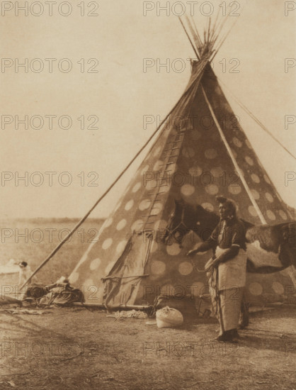 A Blackfoot Tipi, 1926. Creator: Edward Sheriff Curtis.