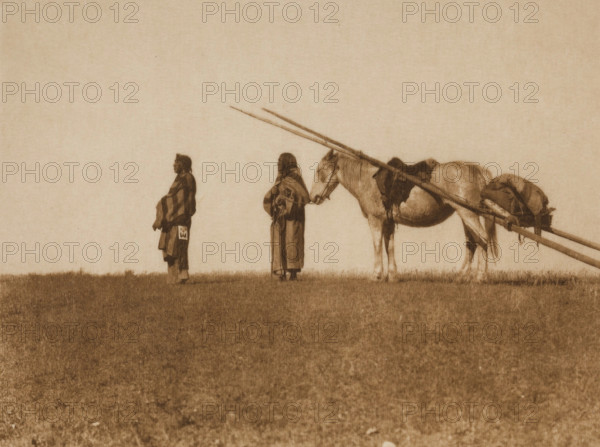 A Travois, Blackfoot, 1926. Creator: Edward Sheriff Curtis.