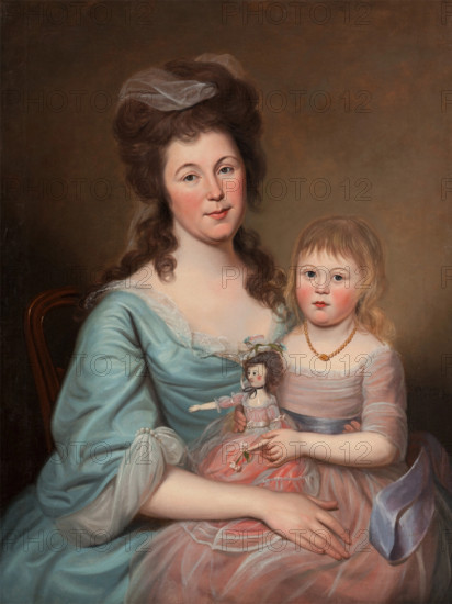 Peggy Sanderson Hughes and her Daughter, c1788-1789. Creator: Charles Willson Peale.